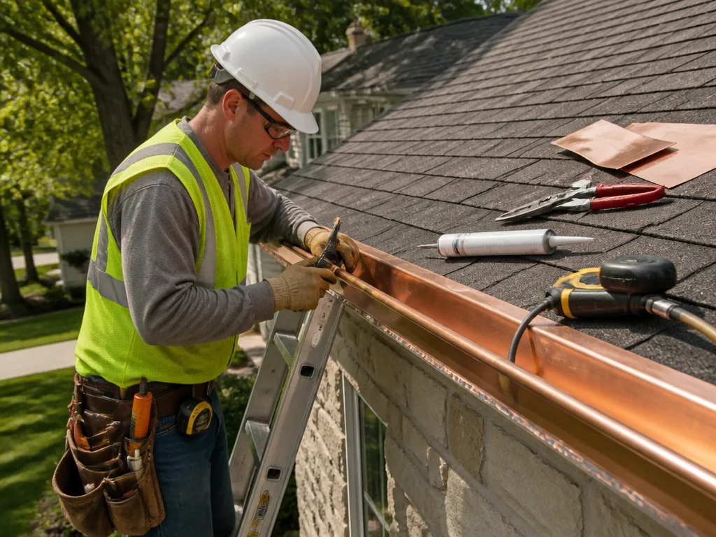 Copper Gutter Installation